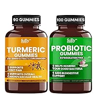 Turmeric + Probiotic Gummies Supplements Bundle of 2 for Women and Men
