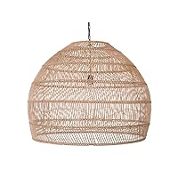 KOUBOO 1050101 Open Weave Cane Rib Bell Hanging Ceiling Lamp, One Size, Wheat