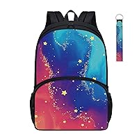 Stars Colorful School Backpack for Girls 9 Years Old Aesthetic Boys Bookbag Elementary Preschool School Bag for Girls Vintage Laptop Rucksack Daypack