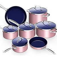 Nuwave 12pc Forged Lightweight Cookware Set, G10 Healthy Duralon Ceramic Ultra Non-Stick Coating, Vented Tempered Glass Lids, Stay-Cool Handles, Induction-Ready & Works on All Cooktops, PFAS Free