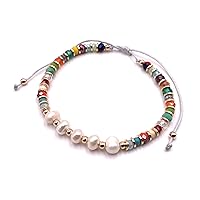 Multicolor Beaded Bracelet for Women One Size Adjustable Cuff