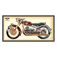 Empire Art Direct Holy Furious Motorbike Dimensional Collage Handmade by Alex Zeng Framed Graphic Motorcycle Wall Art, 25