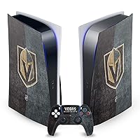 Head Case Designs Officially Licensed NHL Half Distressed Vegas Golden Knights Vinyl Faceplate Gaming Skin Decal Compatible with Sony Playstation 5 PS5 Disc Edition Console & DualSense Controller
