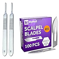Pack of 2 Scalpel Handle # 3 and Disposable Scalpel Blades| #23 Sharp Carbon-Steel Blades