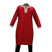 Medieval/Renaissance Men's Red Roman Tunic Full Sleeves (Size = XXS-7XL)