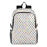 ALAZA Corolful Polka Dots on White Background– Packable Hiking Outdoor Sports Backpack