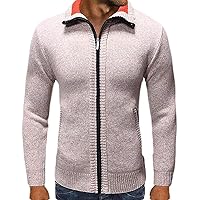 Men Outwear Cardigans Knit Stand Collar Sweater Jackets Coat