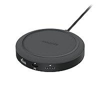mophie - Wireless Charging hub Universal Wireless Charging hub with USB-A and USB-C Ports. for AirPods, iPhone, Google Pixel, Samsung Galaxy, Qi-Enabled Devices, USB-C and USB-A Devices - Black