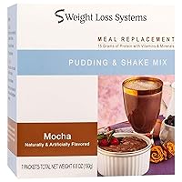 Weight Loss Systems Mocha Pudding/Shake Mix, 15g Protein, Low Calorie, Low Carb, Low Fat, Kosher, No Gluten Containing Ingredients, Nutritional Meal Replacement, KETO Diet Friendly, 7 Serving Box