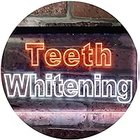 ADVPRO Teeth Whitening Dentist Display Dual Color LED Neon Sign White & Orange 12