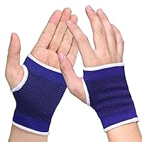 Elastic Wrist Hand Brace Gym Sports Support, Wrist Gloves Wristband Palm Gear Protector for Men Women Sprained Carpal Tunnel Tendonitis Pain Relief, 1 Pair