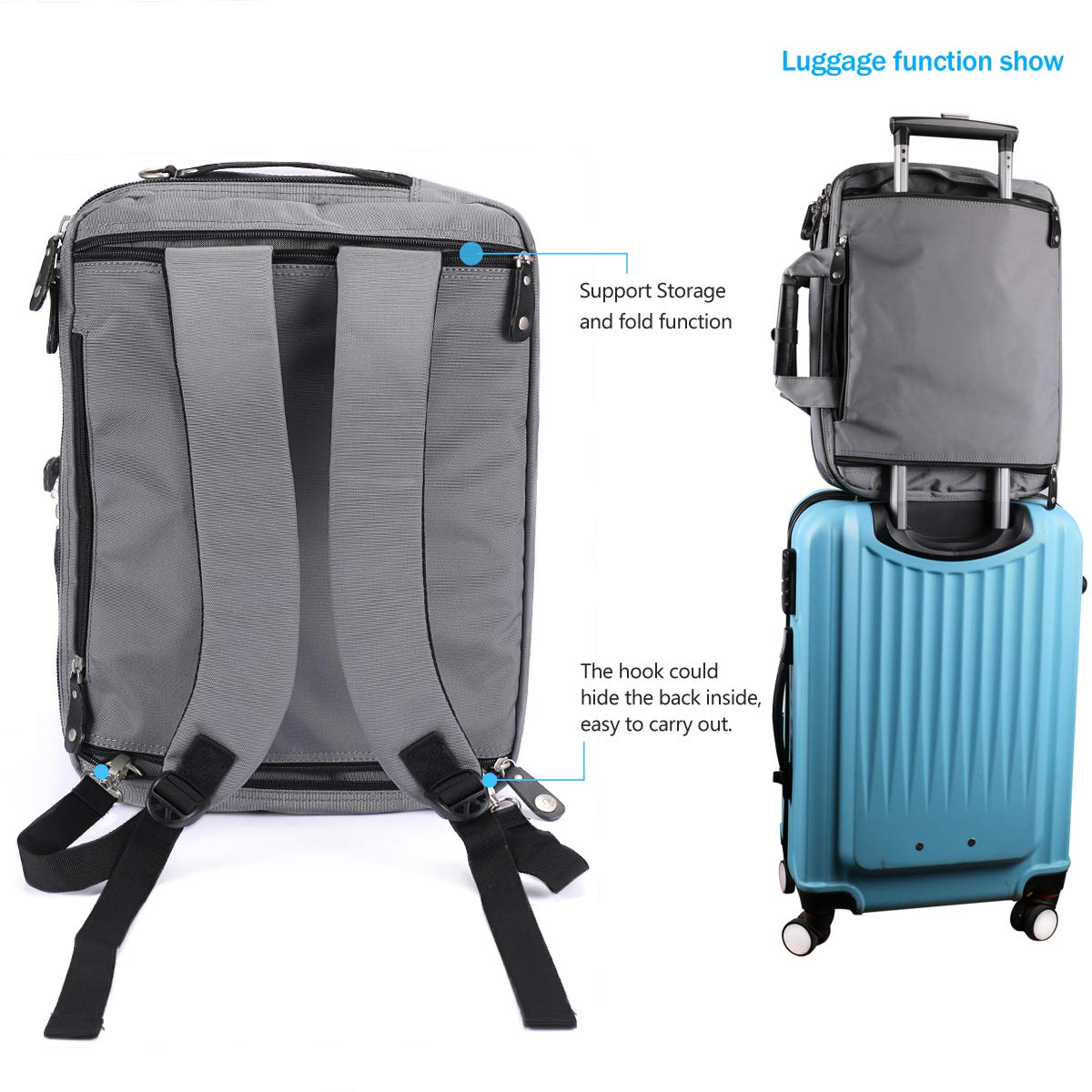 FreeBiz 18.4 Inch Laptop Briefcase Backpack Messenger Shoulder Bag 18 Inch Gaming Notebook Computer Case Handbag for Business Travel