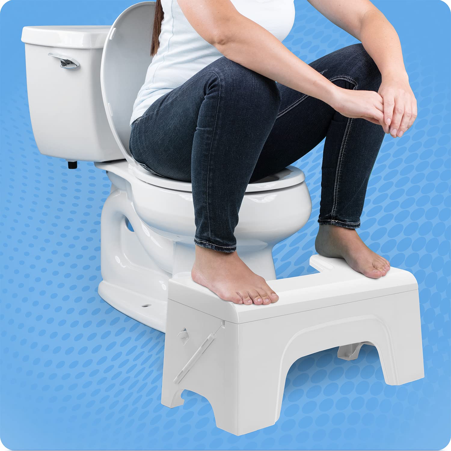 Squatty Potty Fold N Stow Compact Foldable Toilet Stool, White, 7