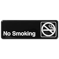 Winco Sign, 3-Inch by 9-Inch, No Smoking,Black, White,Medium