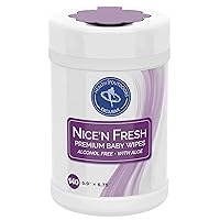HAO Nice'n Fresh Premium Baby Wipes (140 Count Can) Alcohol Free With Aloe & Lanolin Travel Tub