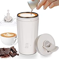 Portable Milk Frother, Travel Frother for Coffee, Travel Kettle, Hot and Cold Foam Milk Frother Steamer, Latte, Cappuccino, Hot Chocolate Maker, 10oz/300ml Foam Maker, Insulated Tumbler