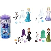Mattel Disney Frozen Small Doll Snow Color Reveal with 6 Surprises Including 1 Character Figure & 4 Accessories (Dolls May Vary)