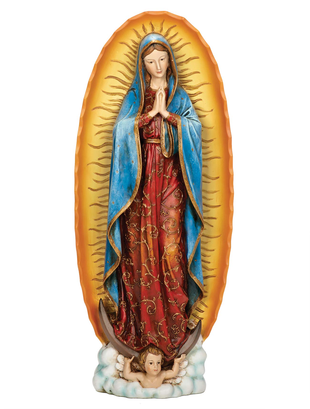 Joseph's Studio by Roman - Our Lady of Guadalupe Figure on Base, Renaissance Collection, 18.5" H, Resin and Stone, Religious Gift, Decoration