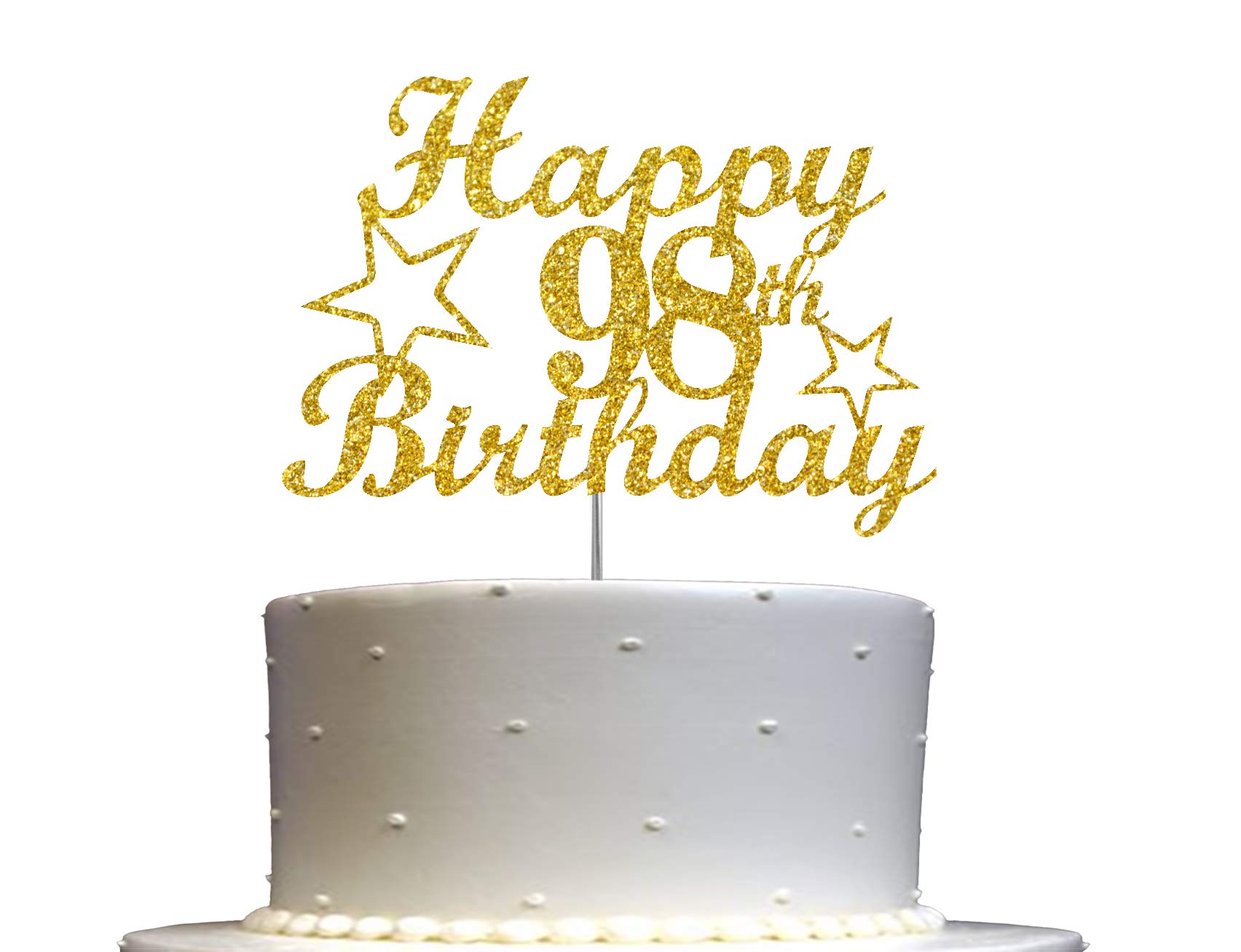 Mua 98 Birthday Cake Topper Gold Glitter, Party Decoration Ideas ...