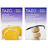 Tazo Dessert Inspired Flavored Tea 2 Flavor Variety Bundle, (1) each: Glazed Lemon Loaf and Vanilla Bean Macaron (15 Count)