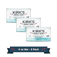 Kirk's Castile Bar Soap Clean Soap for Men, Women & Children | Premium Coconut Oil | Sensitive Skin Formula, Vegan | Fragrance-Free/Unscented | 4 oz. Bars - 3 Pack Kirk's Castile Bar Soap Clean Soap for Men, Women & Children | Premium Coconut Oil | Sensitive Skin Formula, Vegan | Fragrance-Free/Unscented | 4 oz. Bars - 3 Pack
