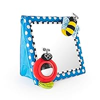 Sassy Tummy Time Floor Mirror | Developmental Baby Toy | Newborn Essential for Tummy Time | Great Shower Gift, Blue, 10 Inch (Pack of 1)