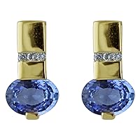 Carillon Amethyst Oval Shape Gemstone Jewelry 10K, 14K, 18K Yellow Gold Stud Earrings For Women/Girls
