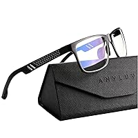 ANYLUV Blue Light Blocking Glasses Men Computer Gaming Glasses Lightweight Al-Mg Metal Anti Eyestrain UV400 Clear Lens Eye Protection