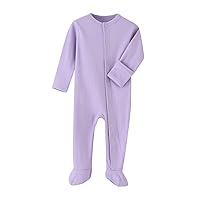Teach Leanbh Baby Boys Girls Footed Pajamas with Mittens Cotton Long Sleeve Snap-up Romper Jumpsuit Sleep and Play