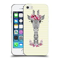 Head Case Designs Officially Licensed Monika Strigel Yellow Flower Giraffe and Stripes Soft Gel Case Compatible with Apple iPhone 5 / iPhone 5s / iPhone SE 2016