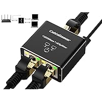 CableGeeker Ethernet Splitter 1 to 2 High Speed 1000Mbps, Gigabit RJ45 Internet Splitter with USB Power Cable, Network LAN Adapter for Cat 5/6/7/8 Cable [2 Devices Simultaneous Networking]