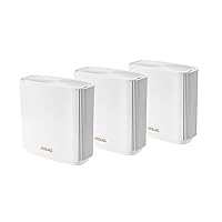 ASUS ZenWiFi AX6600 Tri-Band Mesh WiFi 6 System (XT8 3PK) - Whole Home Coverage up to 8,200 sq.ft & 8+ rooms, AiMesh, Included Lifetime Internet Security, Easy Setup, 3 SSID, Parental Control, White