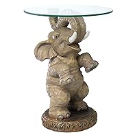 Design Toscano Good Fortune Elephant Glass-Topped Table, 16
