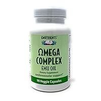 Montana Emu Ranch - Emutrients Omega Complex Emu Oil 750mg (90) Veggie Caps - Dietary Supplement for Cardiovascular Support* - Omegas 3, 6, 7, and 9