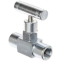 PIC Gauge NV-CS-1/4-GS-180-FXF Carbon Steel Straight Needle Valve with Gas Service Seat, 1/4