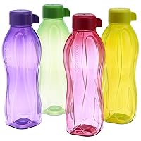 Tupperware Aquaslim Water Bottle Set, 500ml, Set of 4 (B.5L) Colors May Vary