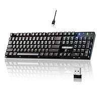 Newmen GM335 Hot Swappable Mechanical Keyboard Wireless 2.4Ghz/Wired USB C Gaming Keyboard Anti-ghosting LED Backlit Wireless Ergonomic Mechanical Keyboard for Mac Windows PC Gamer(Blue Switch)