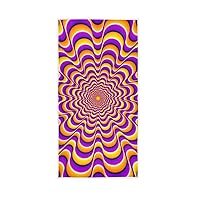 Decorative Hand Towel Set Psychedelic Purple 3D Illusion Paisley Bath Towel and Washcloth Set 30 x 15 inch Hand Towels for Bathroom Holder Microfiber Hand Towel Gym