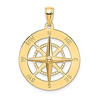 10K Nautical Compass Charm