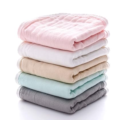 MUKIN Muslin Burp Cloths - Baby Burp Cloth Sets for Unisex. Perfect for Newborn Baby Burping Cloths/Burp Bibs. Newborn Burping Rags for Boys and Girls (Multicolored)