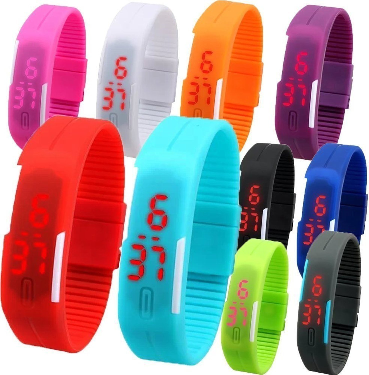 Pappi-Haunt Kids Favourite Sports Pack of 24 Unisex Digital Led Band Watches Quality assured gift items for kids Birthday Party Return Gifts