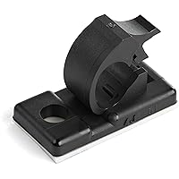 StarTech.com 100 Adhesive Cable Management Clips Black - Network/Ethernet/Office Desk/Computer Cord Organizer - Sticky Cable/Wire Holders - Nylon Self Adhesive Clamp UL/94V-2 Fire Rated (CBMCC1)