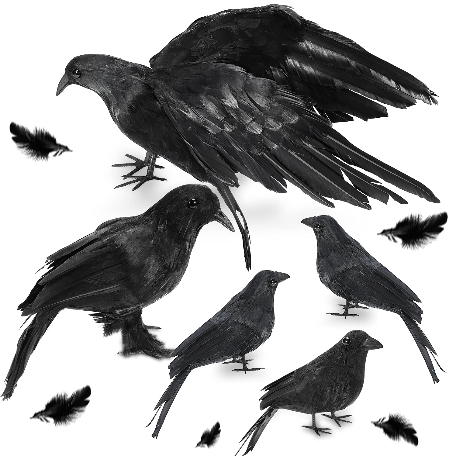 Mua WEBSUN Halloween Crow Decorations 5 Pack, Realistic Handmade ...