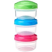 Sistema To Go Collection Mini Bites Small Food Storage Containers, 4.39 oz./130 mL, Pink/Green/Blue, 3 Count, Multicolor