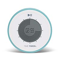 Time Timer Twist 90-Minute Digital Countdown Clock — for Kids Classroom Learning, Homeschool Study Tool, Teachers Desk Clock, Exercise and Kitchen Timer (Lake Day Blue)