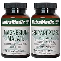 Fitness Plan Supplement Bundle - Includes Magnesium Malate for Energy & Athletic Support and Serrapeptase for Joint & Mobility Support - Fitness Support Supplements -2-Piece Capsule Set