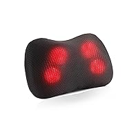 Shiatsu Back Neck and Shoulder Massager with Heat, 3D Kneading Deep Tissue Electric Massage Pillow for Muscle Pain Relief, Spa-Like Soothing for Home Car and Office