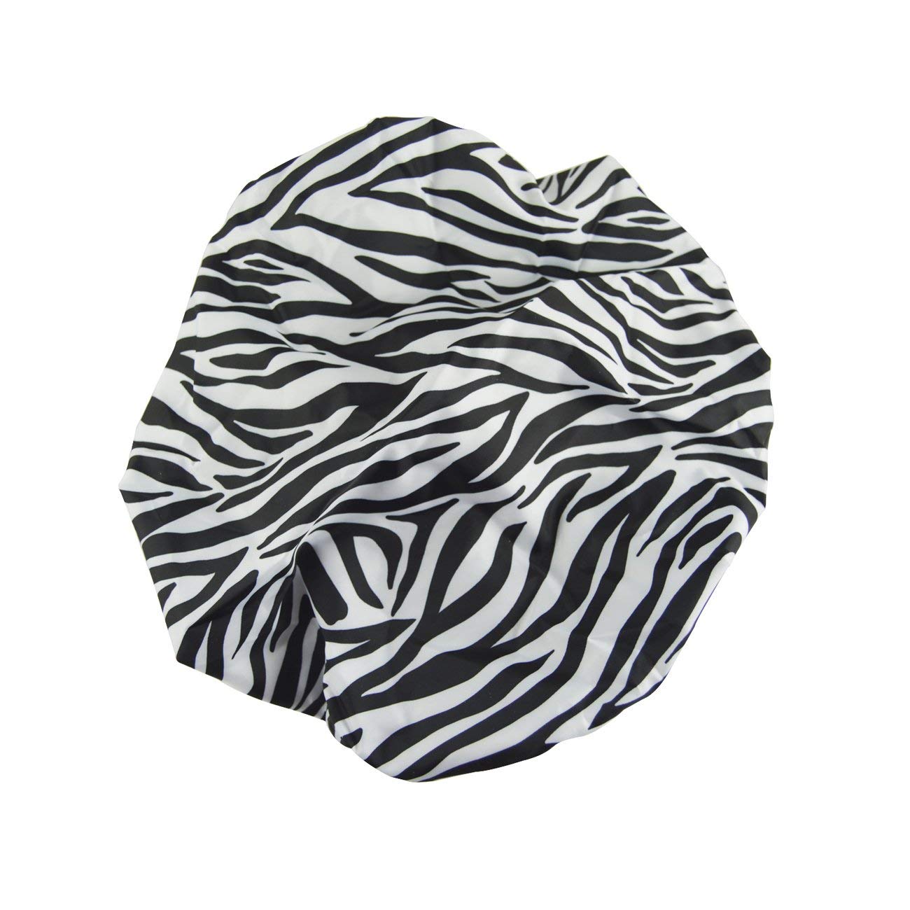 Reusable Shower Cap & Bath Cap & Lined, Oversized Waterproof Shower Caps Large Designed for all Hair Lengths with PEVA Lining & Elastic Band Stretch Hem Hair Hat - Fashionista Sassy Stripes