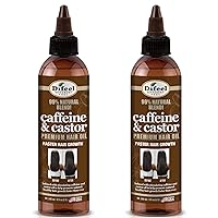 Difeel 99% Natural Premium Hair Oil - Caffeine & Castor Hair Oil 8 oz. (PACK OF 2)
