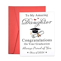 2024 Graduation Gifts for Her College Graduation Card for Daughter Graduation Card from Mom Class of 2024 Gifts Bulk Proud of You Card Master Law 2024 High School Graduation Cards Bulk with Envelope